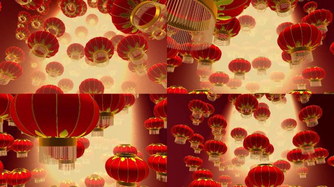 春节红灯笼喜庆背景视频素材