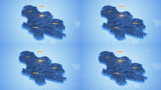 安徽亳州涡阳县三维地图科技感ae模板