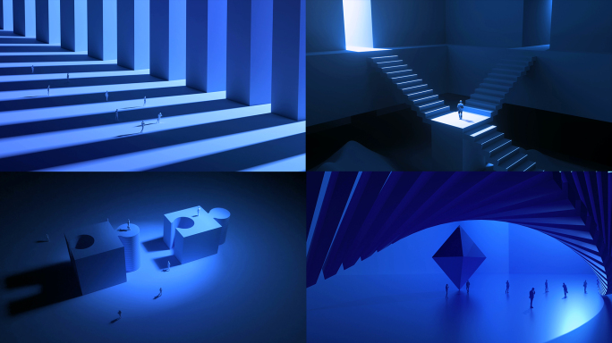 商业创意空间光影视频背景