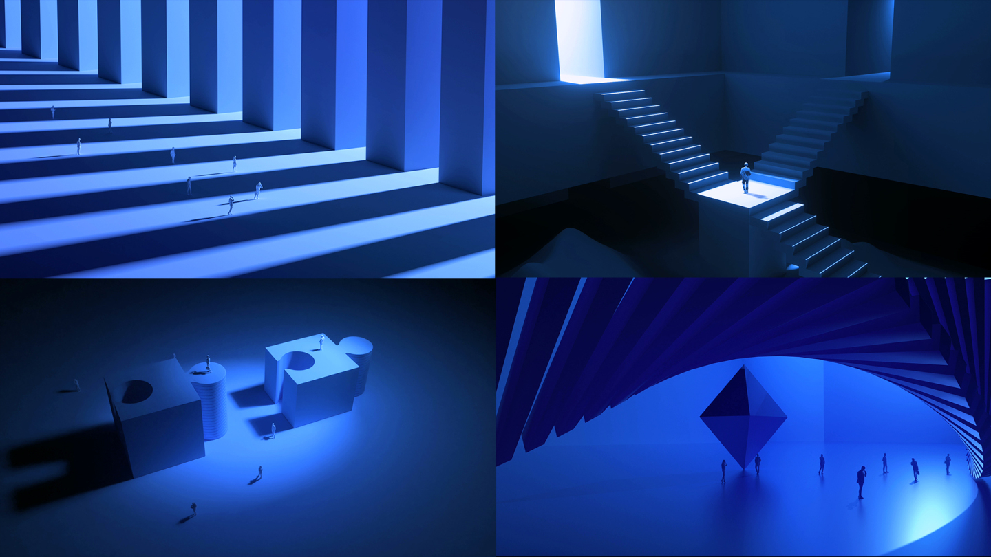 商业创意空间光影视频背景