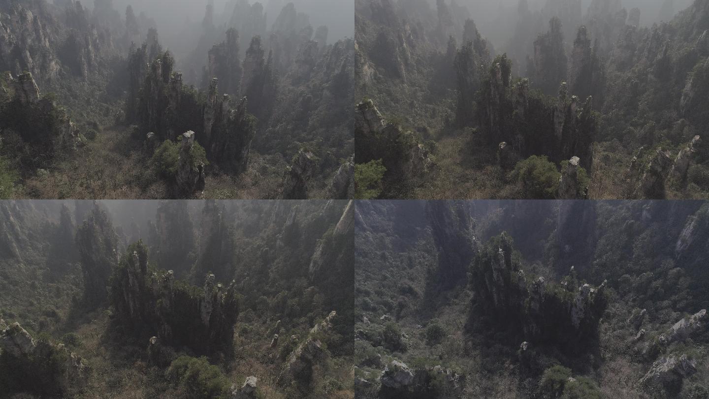 湖南张家界森林公园武陵源风景区航拍4K