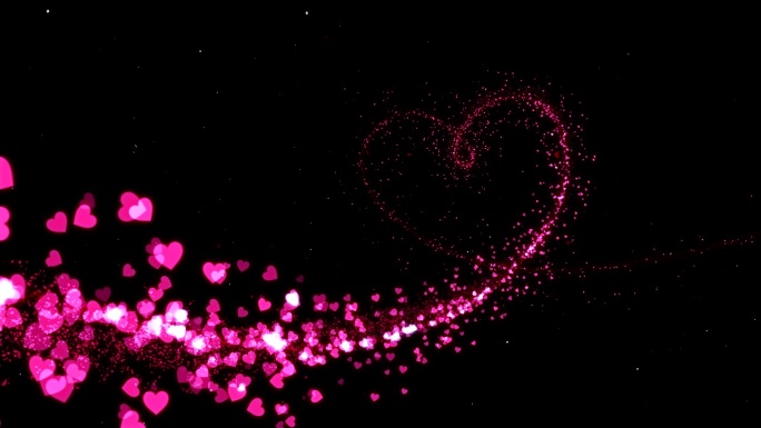 爱心-路径可修改粒子光线