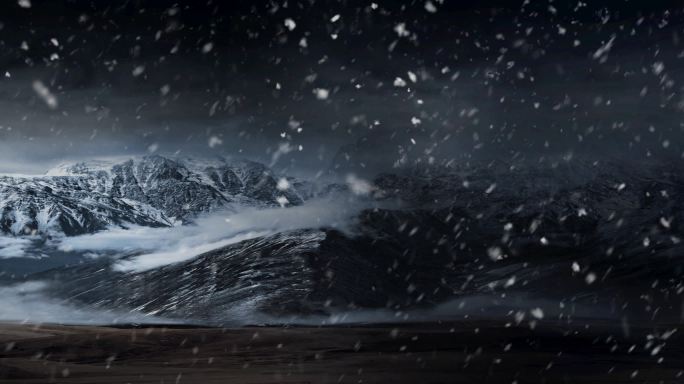 高山 雪山 大雪 大雪纷飞 荒原