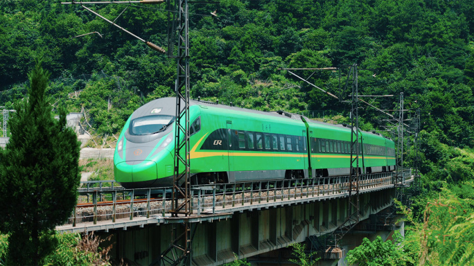 【4K】火车行驶复兴号绿巨人动车