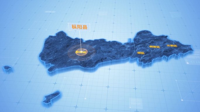 安徽铜陵枞阳县三维地图科技感