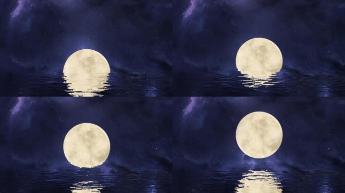 海面月亮升起【4K】