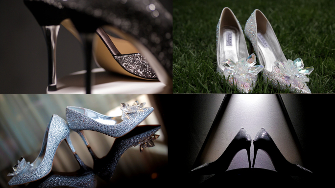 婚戒婚鞋戒指对戒钻石饰品高跟鞋水晶鞋婚鞋