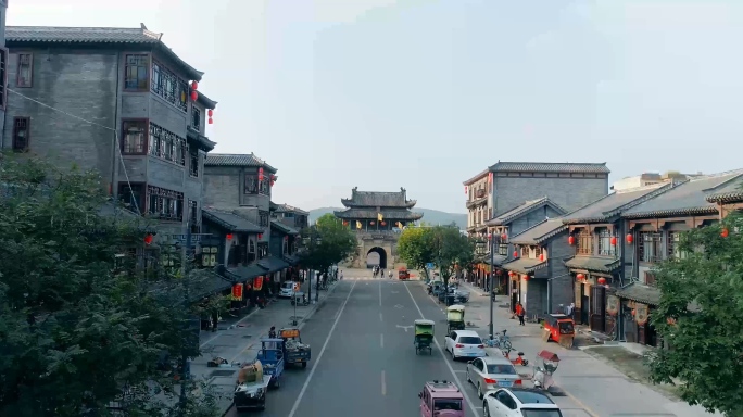 安徽寿县古城4K航拍城市白天夜景全景