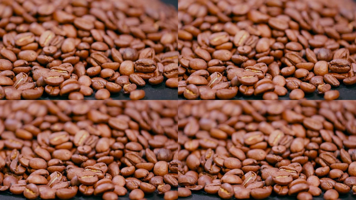 咖啡豆视频烘焙咖啡豆特写
