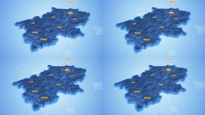 安徽宣城郎溪县三维地图科技感ae模板
