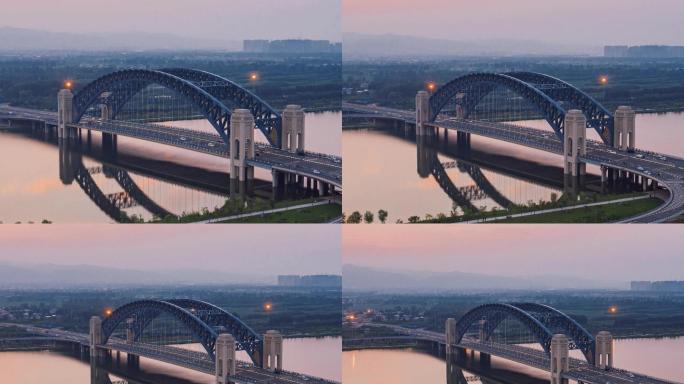 晋阳桥 日暮延时摄影  环绕摄影 汾河