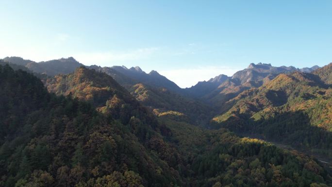 秦岭  航拍   蓝天 青山 原素材