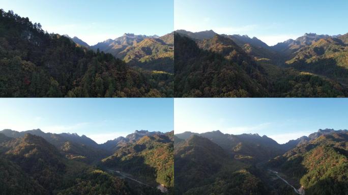 秦岭  航拍   蓝天 青山 原素材