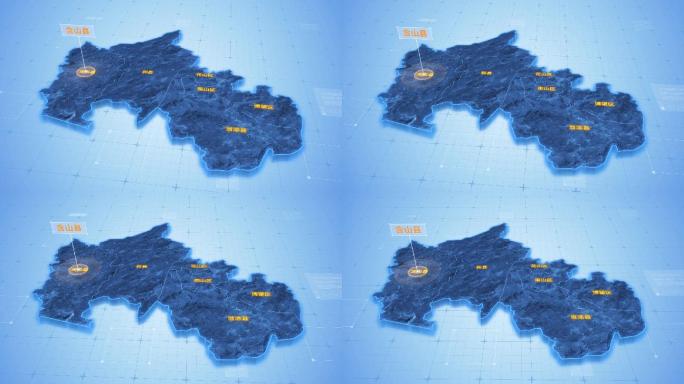 安徽马鞍山含山县三维地图科技感