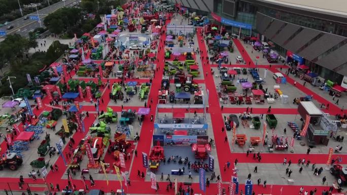 中国北方农业科技博览会现场农博会航拍