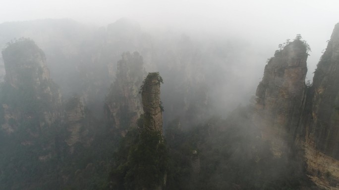 湖南张家界森林公园武陵源风景区航拍4K