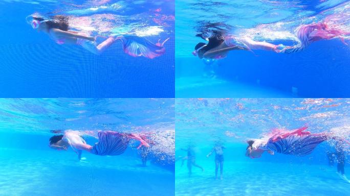 泳池里的美人鱼：一种另类的水中舞蹈