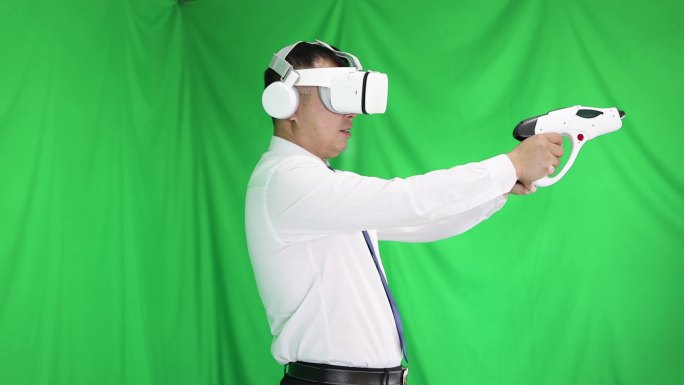 元宇宙vr虚拟现实游戏体验蓝屏抠图素材