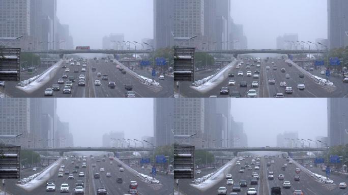 4K北京风雪大雪国贸cbd15