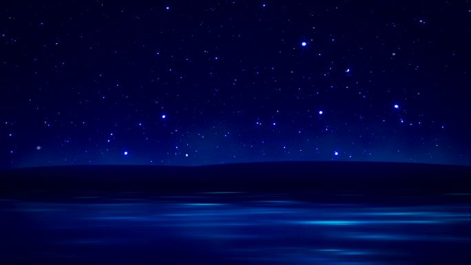 星空斗转星移星光闪烁湖边背景
