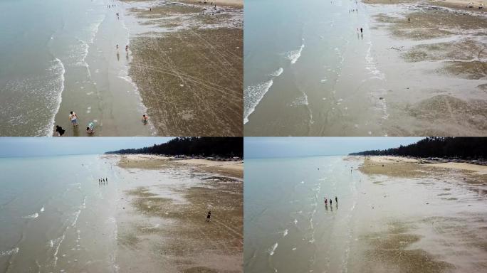 中国广西防城港金滩的沙滩海景航拍