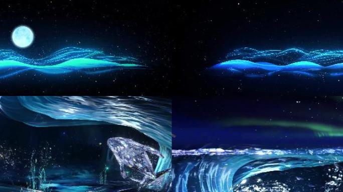 唯美 浪漫 水晶质感 鲸鱼 海底世界