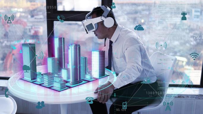 ar增强现实智能眼镜体验3d全息建筑投影
