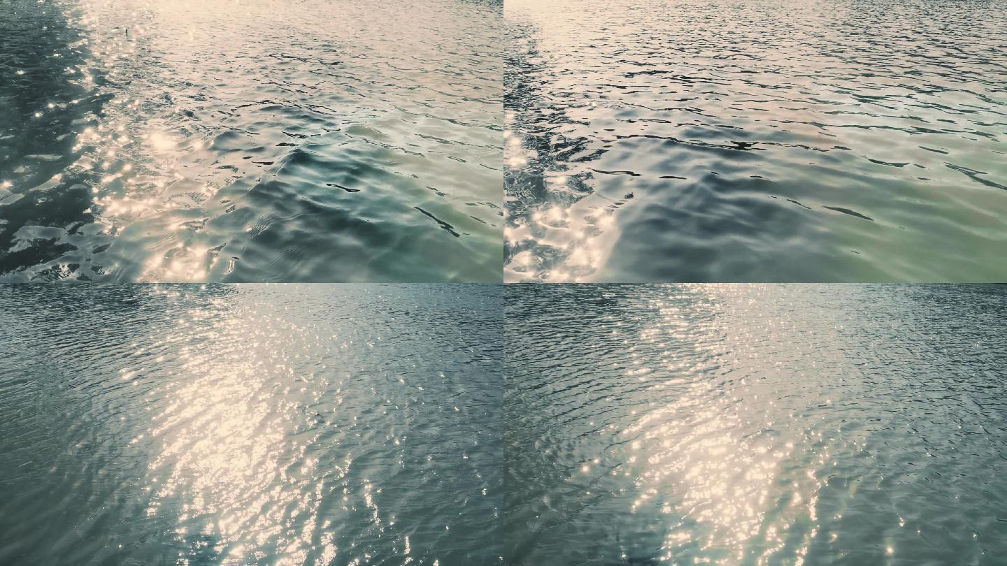 波光粼粼湖水湖面