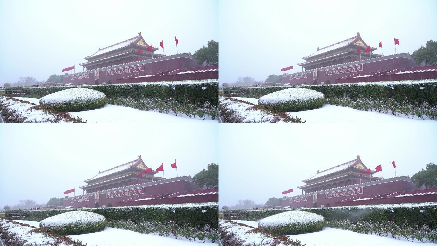 拍摄北京大雪天安门50