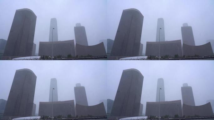 4K北京风雪大雪国贸cbd02