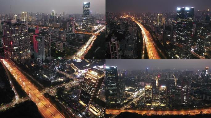 航拍重庆两江新区夜景