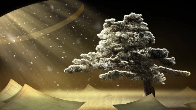 冬天 一缕阳光 树 冬日 飘雪 信纸