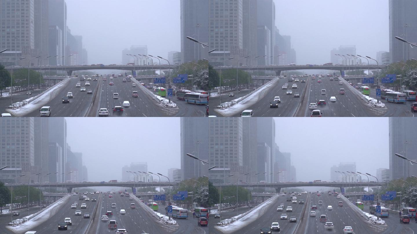 4K北京风雪大雪国贸cbd16