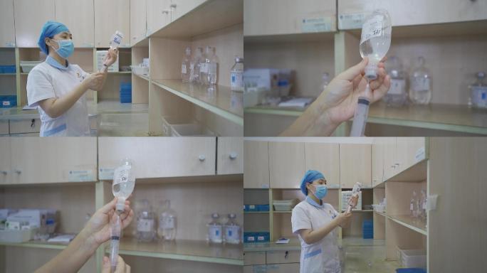 医院医生大夫工作打点滴镜头合集