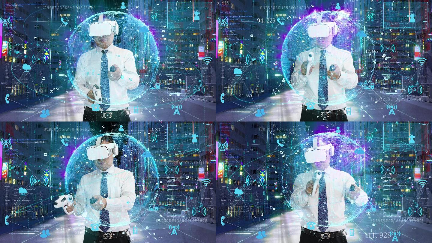 玩VR虚拟现实元宇宙游戏视频素材