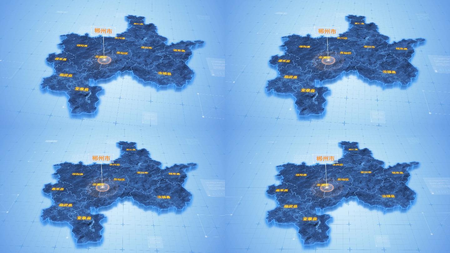 湖南郴州三维地图科技感ae模板