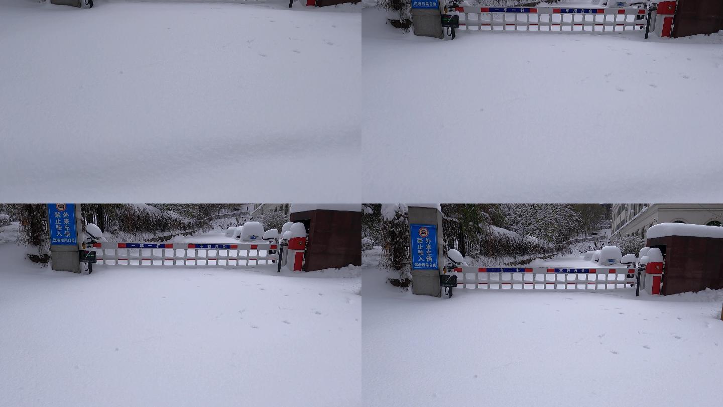 暴雪关闭的停车场