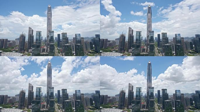 深圳平安大厦蓝天白云延时
