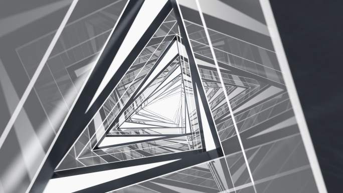 创意三角形隧道 3D渲染