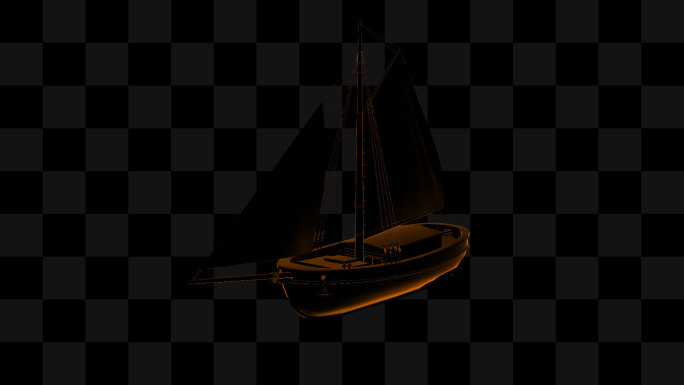 全息展示帆船4-循环alpha通道