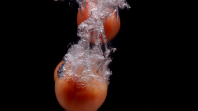 4K唯美 红番茄 西红柿高速 入水 广告