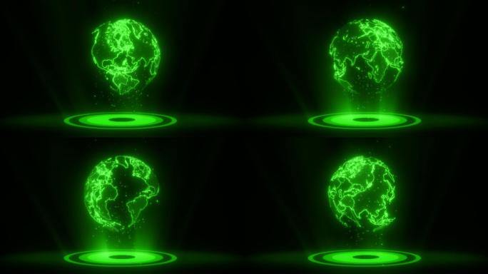 科技发光圆环地球2-循环alpha通道