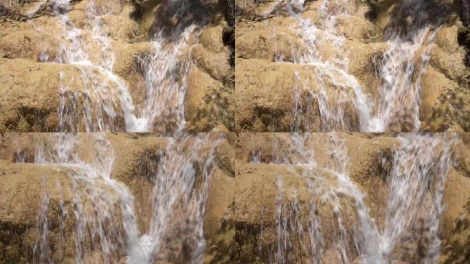 川西高原钙化泉流瀑布4K原片