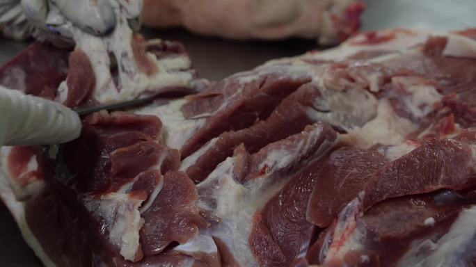猪肉分割 猪肉场 肉联厂切肉 肉排酸