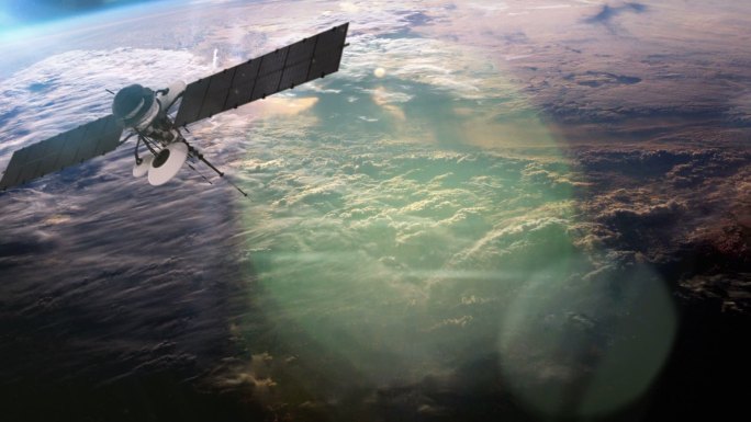 空间通信卫星。平流层可持续资源空间探索