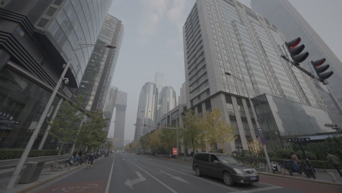 北京CBD高楼大厦空景素材