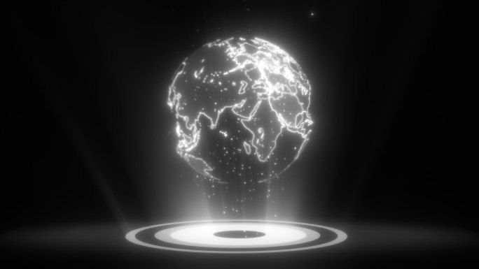 科技发光圆环地球4-循环alpha通道