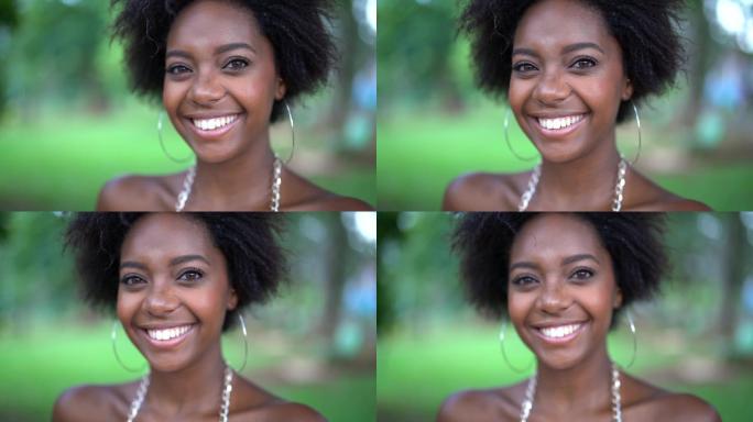 快乐的非洲年轻女子