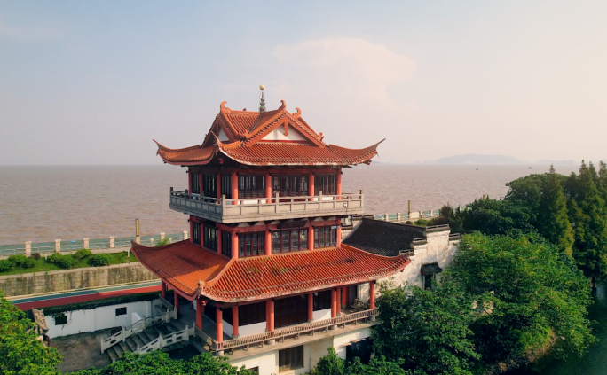 海盐县风景4K超高清航拍，南北湖风景区等