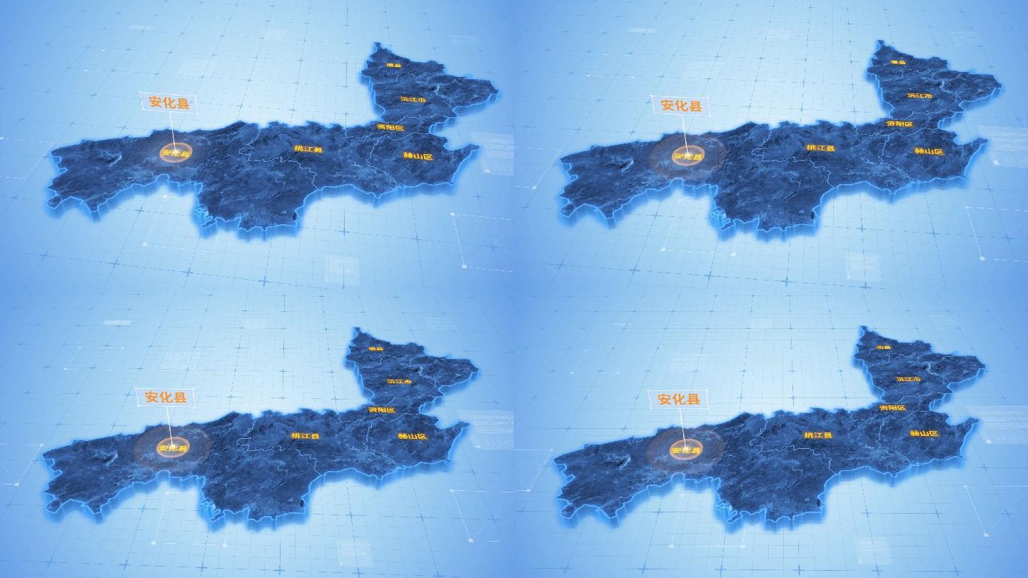 湖南益阳安化县三维地图科技感ae模板